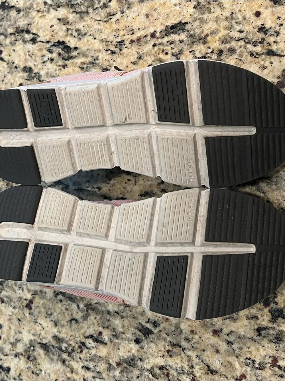 On Running Kids Sneakers in Pink and Red with Navy Accents